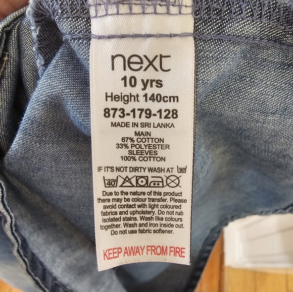 Girls Jean Dress By Next UK---Size 10 Years Old - Picture 7 of 7